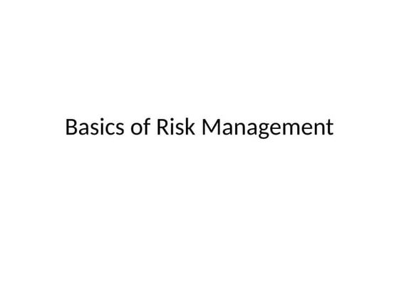 Risk management | PPT