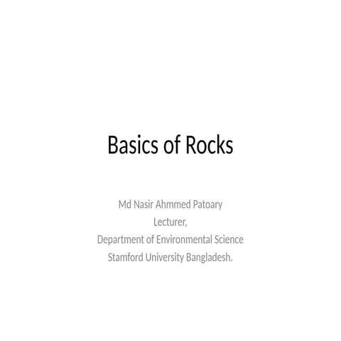 Fundamental Concepts and Characteristics of Earth Rocks | PPTX