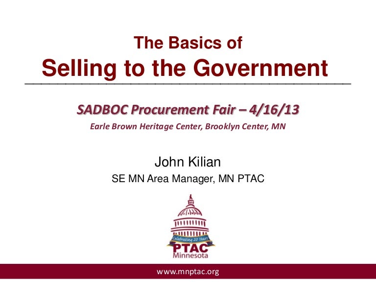 Basics of selling to the government 4 1613