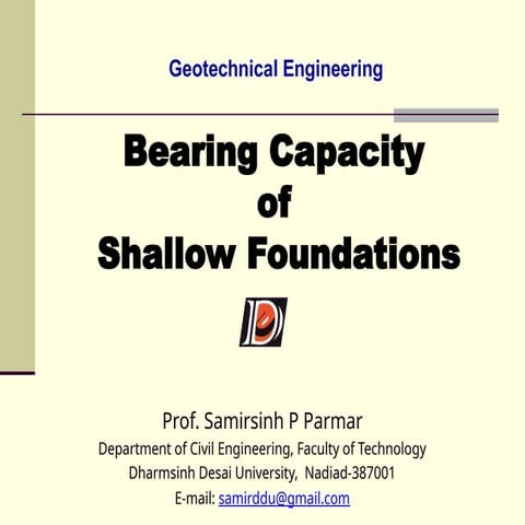 Basics of shallow foundation- Bearing Capacity.pptx