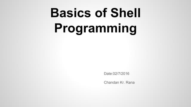 Basics of shell programming | PPT