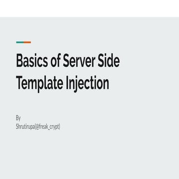 Basics of ssti infosec girlswebinar