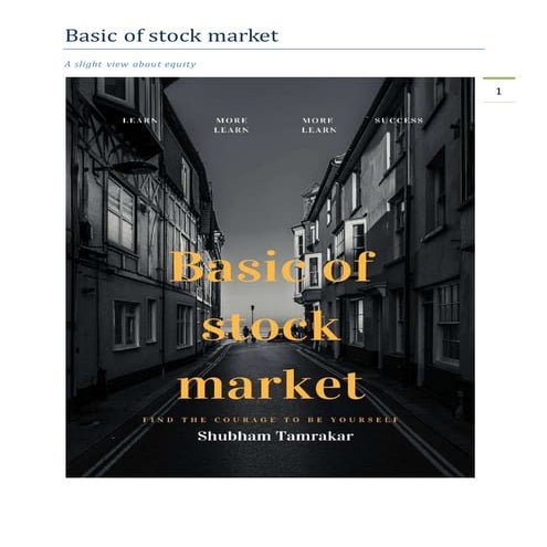 Basics of stock market