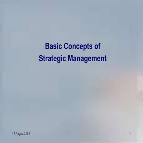 Basics of stratagic management