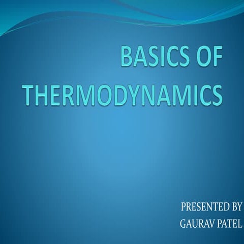 Basics of thermodynamics 