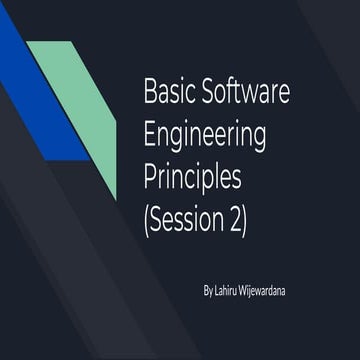 Basic software engineering principles with code examples - Session 2 | PPT