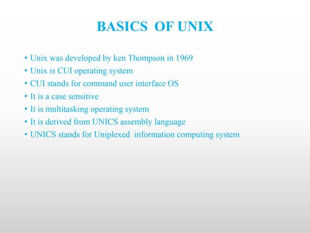 Basics  of Unix Adminisration