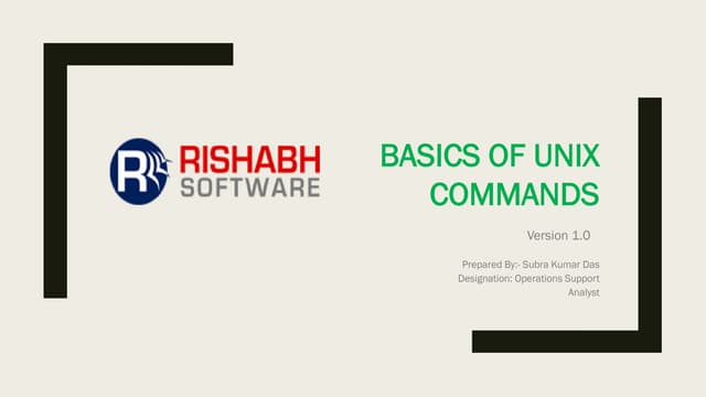 Basics of UNIX Commands