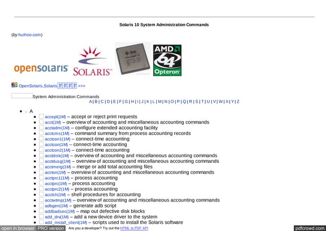 Basic solaris 10 system administration commands