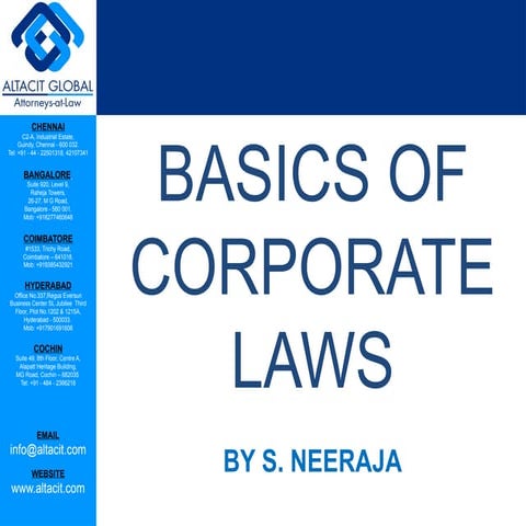 Basics on Corporate Law by Altacit Global