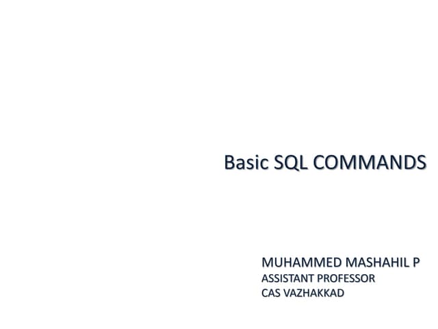 Basic sql Commands