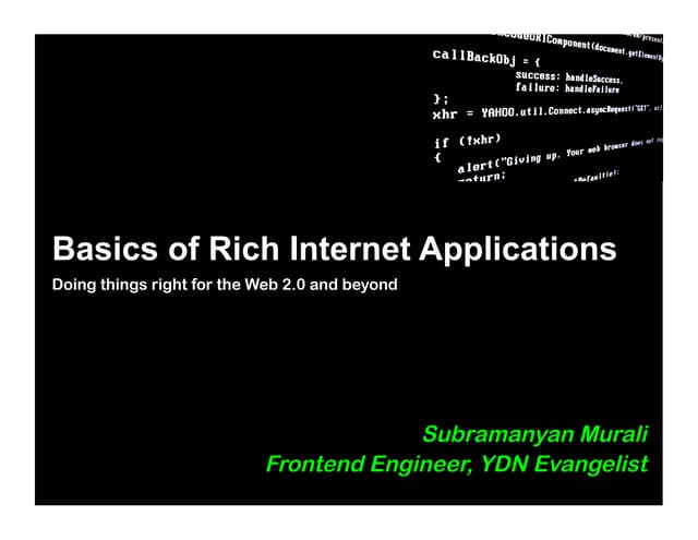 Basics of Rich Internet Applications