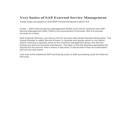 Basics sap external service management