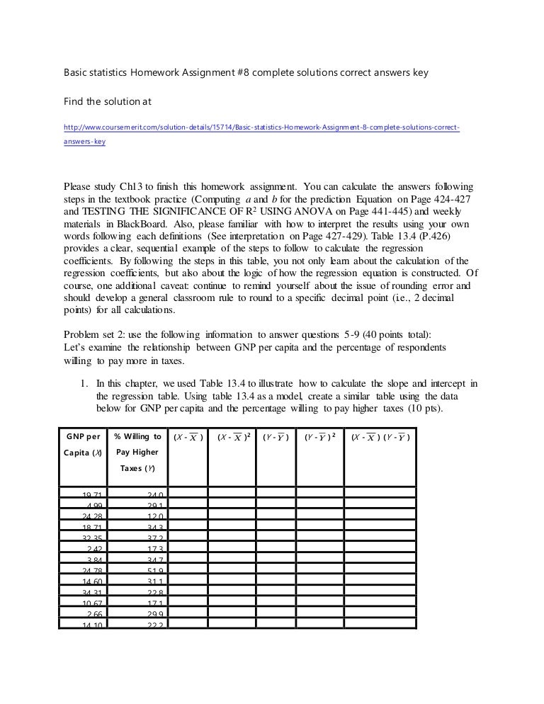 Statistics homework