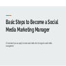 Basic Steps to Become a Social Media Marketing Manager
