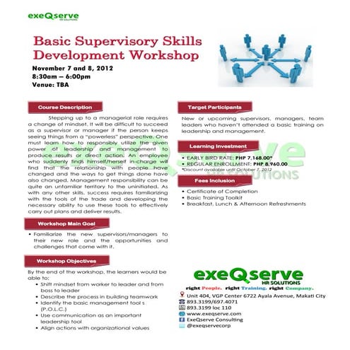 Basic supervisory skills development workshop revised