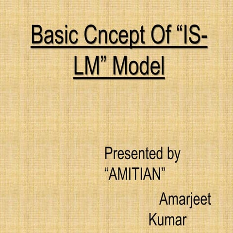Basic theory of IS-LM model