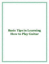 Basic Tips in Learning How to Play ...