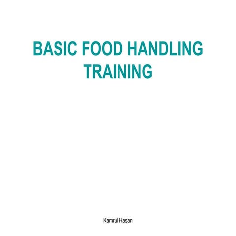 Basic training on food handling
