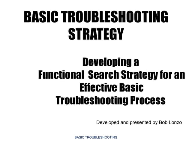 Basic Troubleshooting Pwr Pt
