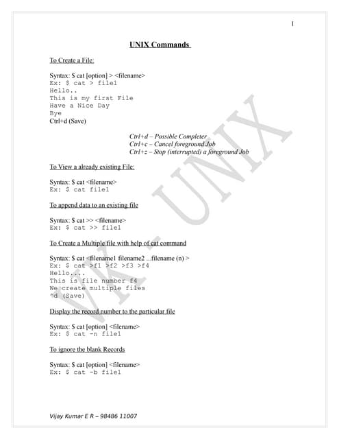 Basic unix commands