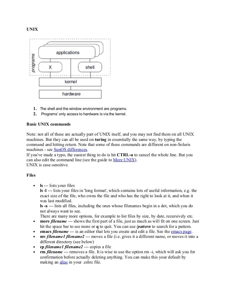 Basic Unix Commands