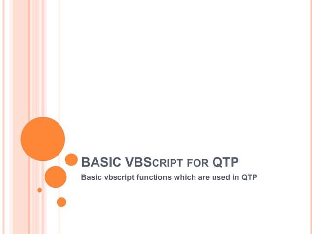 Basic vbscript for qtp