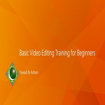 Basic Video Editing Training for Beginners
