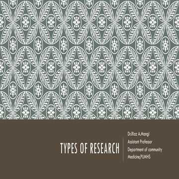 Basic VS Applied research (community medicine)