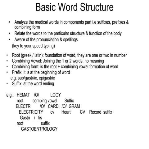 Basic Word Structure