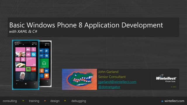 Nashua Cloud .NET User Group - Basic WP8 App Dev With XAML and C#, April 2013