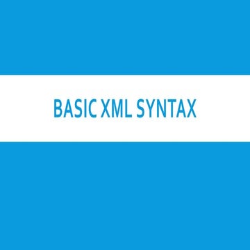 Basic xml syntax | PPT
