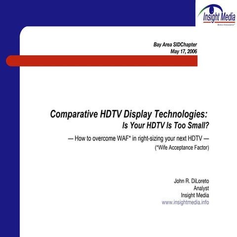 Comparative HDTV Display Technologies