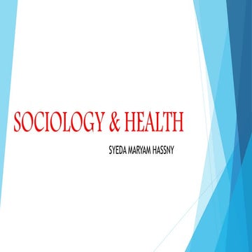 SOCIOLOGY & HEALTH