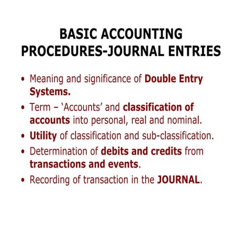Basis accounting procedure