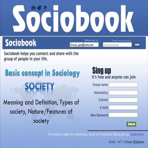 Basic concept in sociology - Society