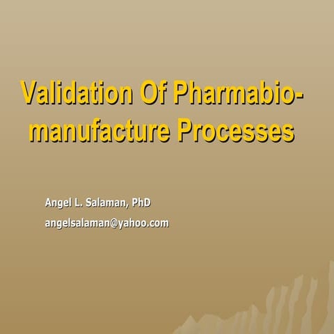 Basis Validation of Biomanufacturing Processes
