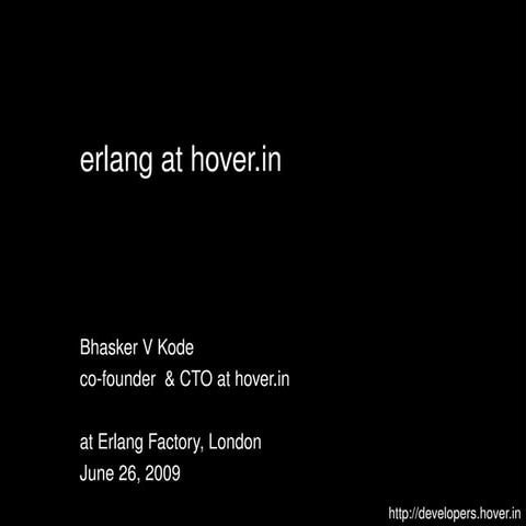 in-memory capacity planning, Erlang Factory London 09