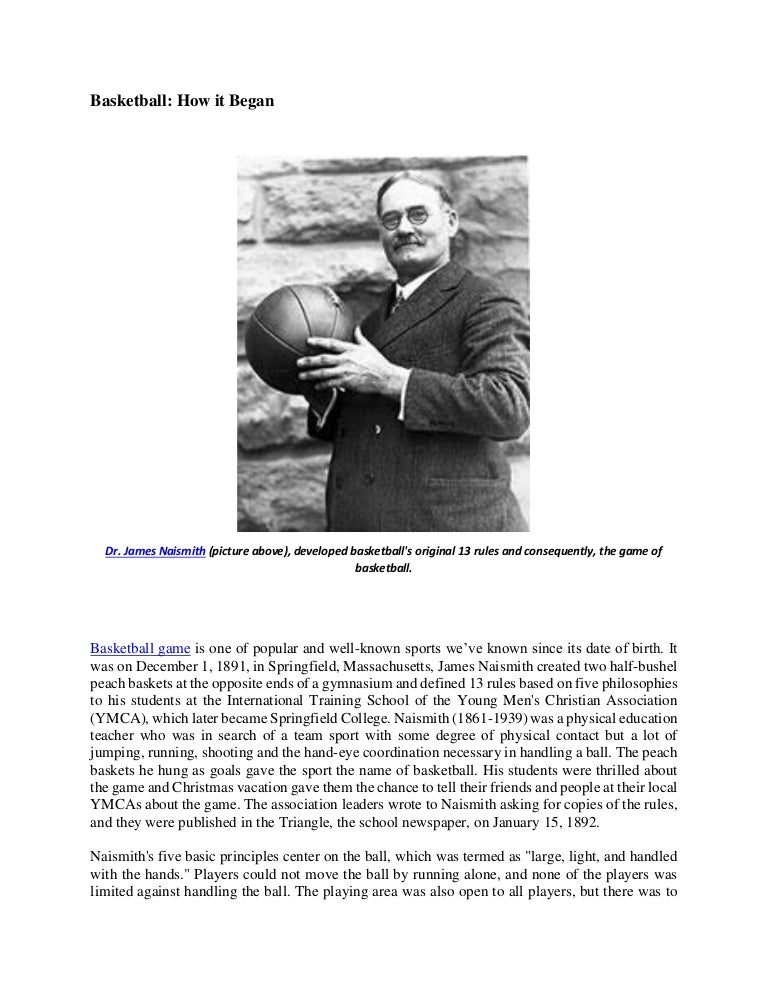 History of Basketball How it Began