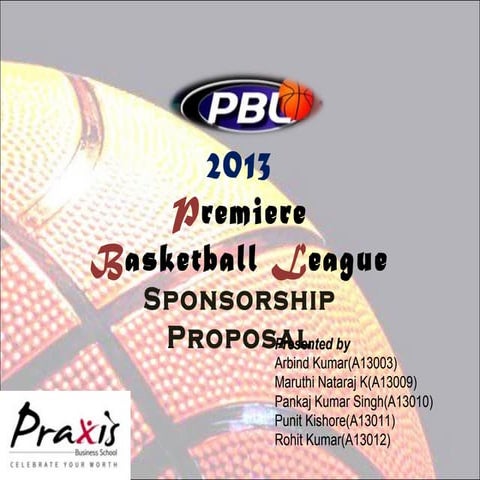 Basketball League Sponsorship Proposal