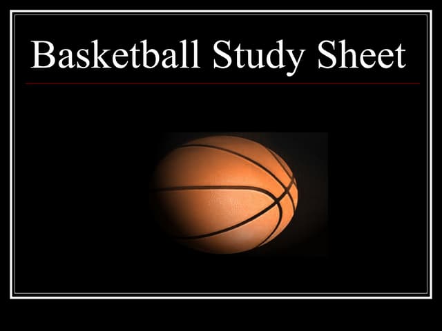 Basketball = facilities and equipment | PPTX