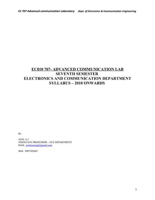 Advanced communication lab manual 