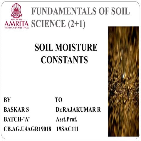  Soil moisture constants