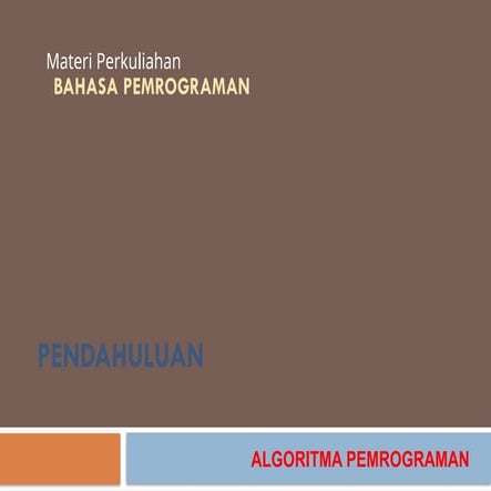 Pertemuan 1 Pemrograman Dasar | PPTX