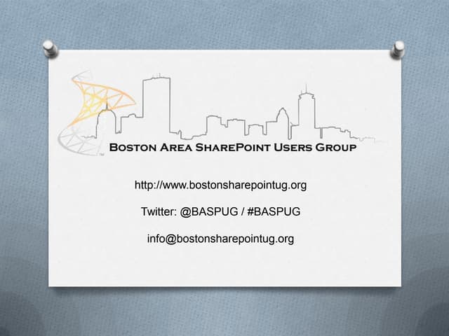 5/12/10 Inaugural Boston Area SharePoint Users Group Meeting