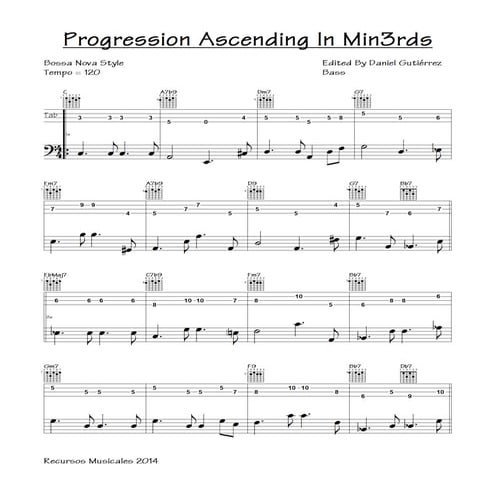Progression Ascending in min3rds - Bass