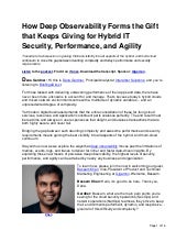 How Deep Observability Forms the Gift that Keeps Giving for Hybrid IT Security, Performance, and Agility