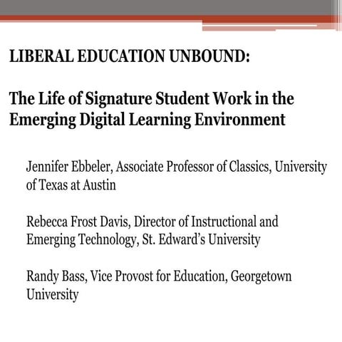 Liberal Education Unbound