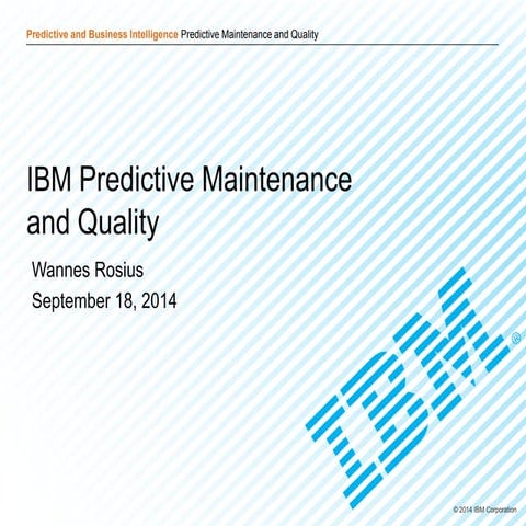 BA Summit 2014  Predictive maintenance: Met big data het lek dichten