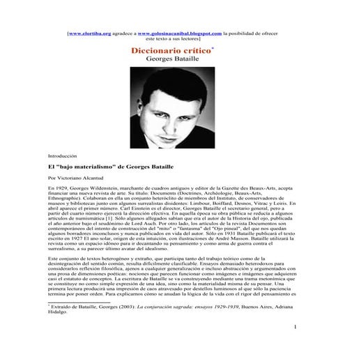 Bataille Georges   Diccionario CrýTico